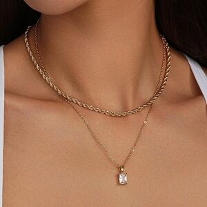 Elegant rope Layered Necklace Set